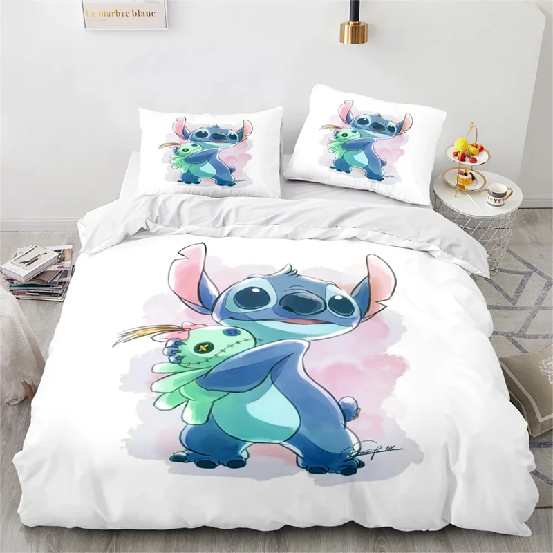 Stitch Duvet Cover Multi-Piece Set Single Double Full Size Queen Suitable for Boys Girls Room Decoration Bedding Set