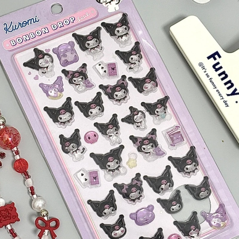Милые Sanrio Hello Kitty DIY 3D рельефные декоративные наклейки модный мультфильм Kuromi Cinnamoroll чехол для телефона креативное украшение подарок