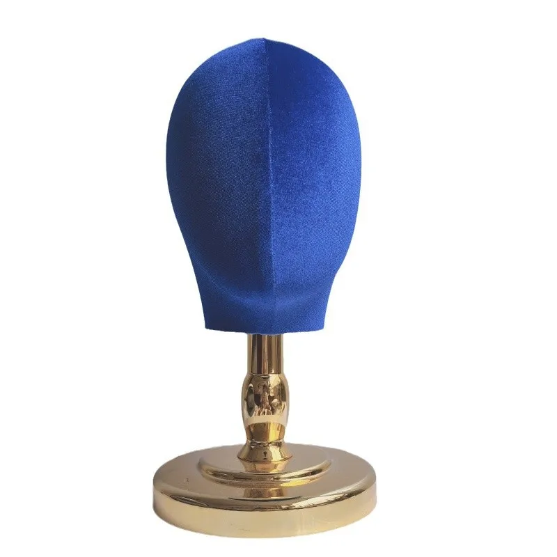 Blue Velvet Cover Mannequin Head for Wig and Hat Display