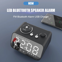 M9 Alarm Clock Music Bluetooth Speaker Snooze Digital FM Radio Table Alarm 1A+2A Clock USB Charger TF Player for iPhone Android