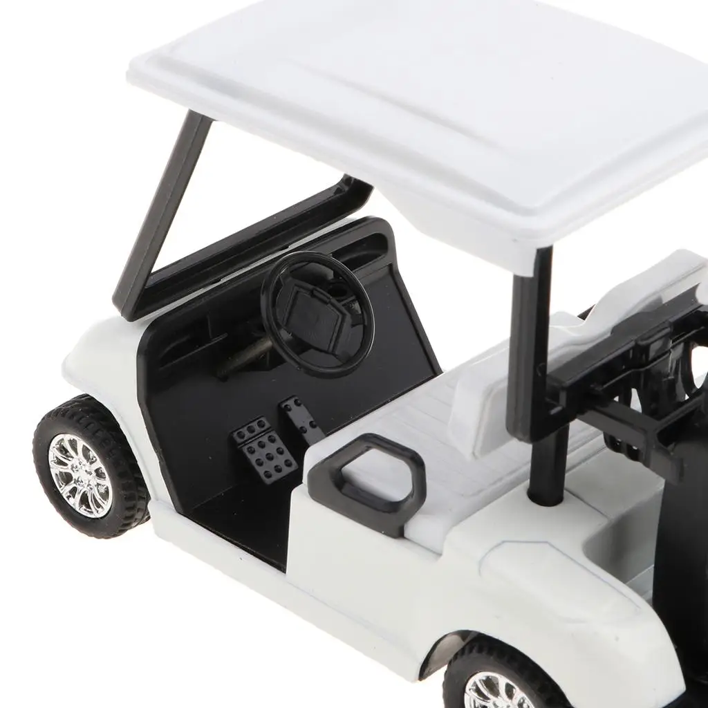 1:20 Mini Alloy Pull Back Golf Cart w/Clubs Vehicles Car Toy White