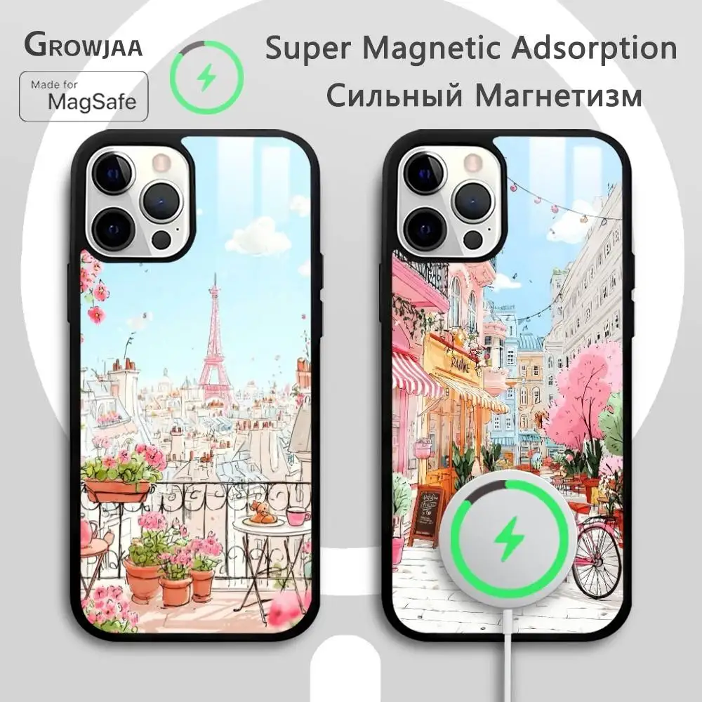 

Cute pink girlish heart Phone Case For iPhone 17 16 15 14 13 12 11 Pro Max Plus Mini Magsafe Mirror Wireless Magnetic Funda