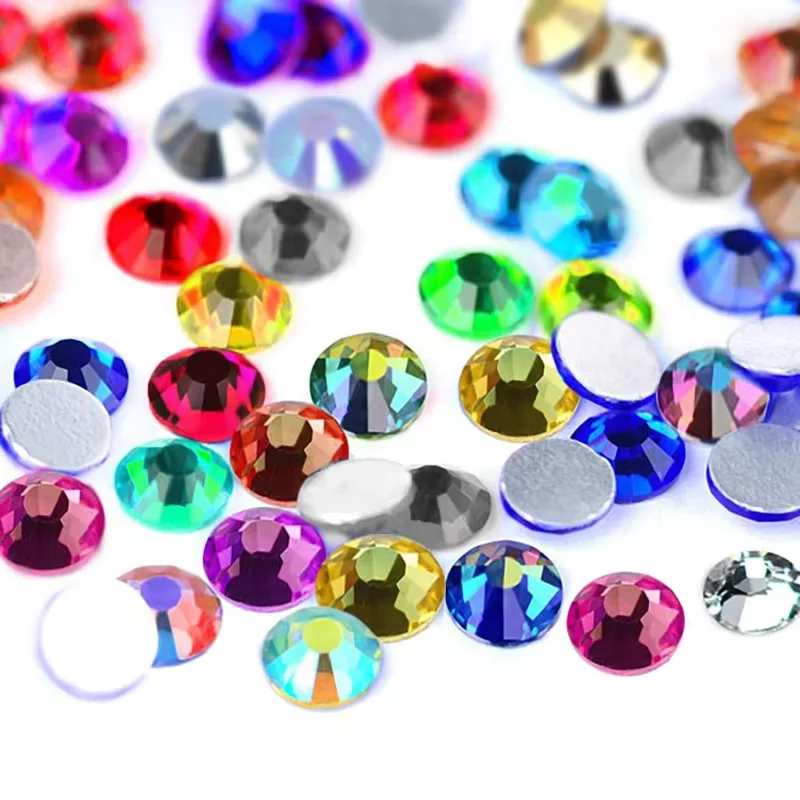 PUBRILEX Original Colors Non Hotfix Rhinestones 14 Cut Faces Flatback Glass Strass for Nail Art Clothes Shoes Decorations