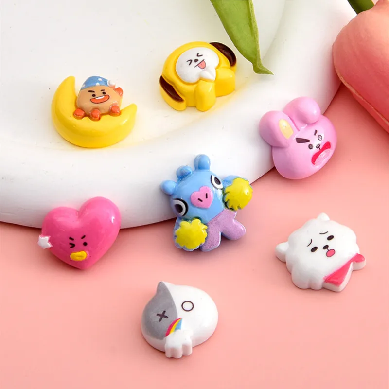 20Pcs Cute Macarons Animal Flatback Resin DIY Scrapbooking Patch Children Handmade Making Supplies Creative Phone Decor Material