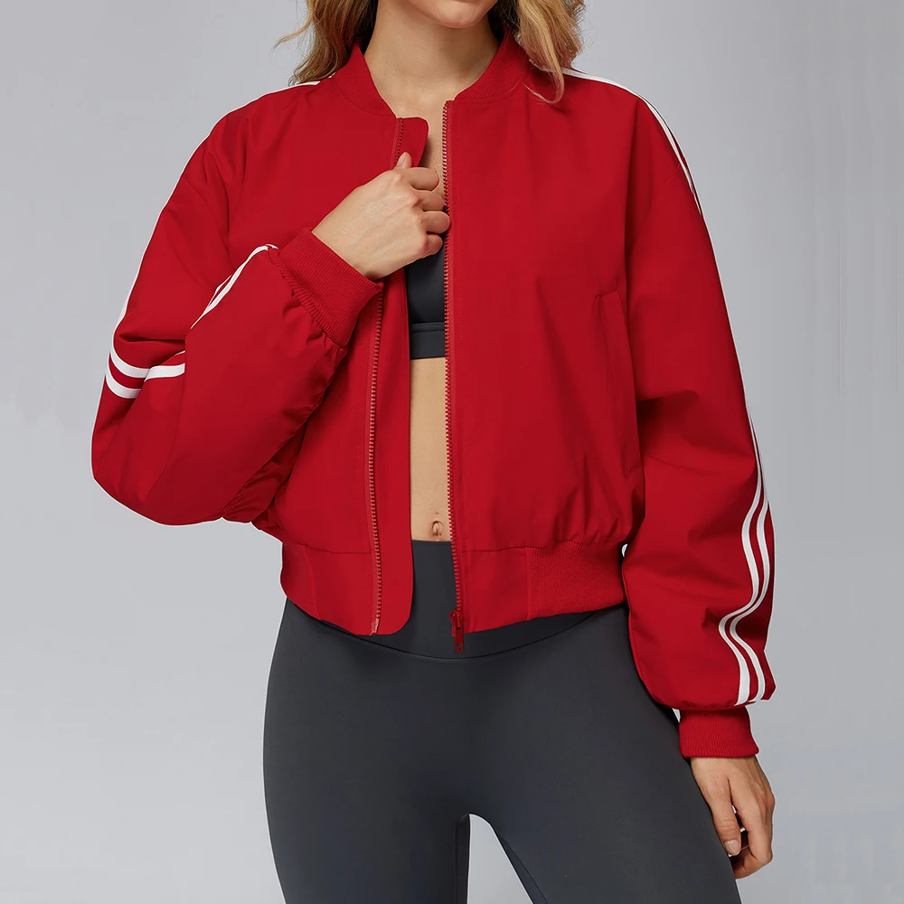 

Women Gym Fitness Yoga Coat Zippered Sports Yoga Long Sleeve Workout Sports Top Female Loose Training for Jogging Long Sleeved