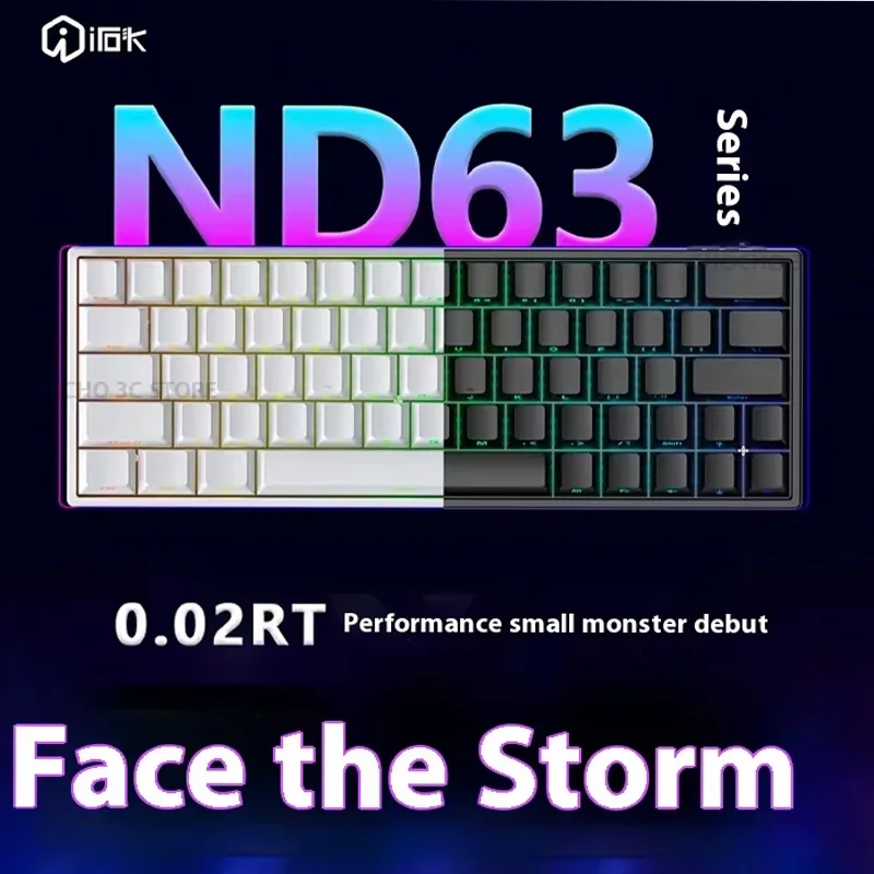 

Irok Nd63 Pro Wired Mechanical Keyboards Magnetic Switch Hot Swap Rgb E-Sports Customize Gaming Keyboard Pc For Office Accessory