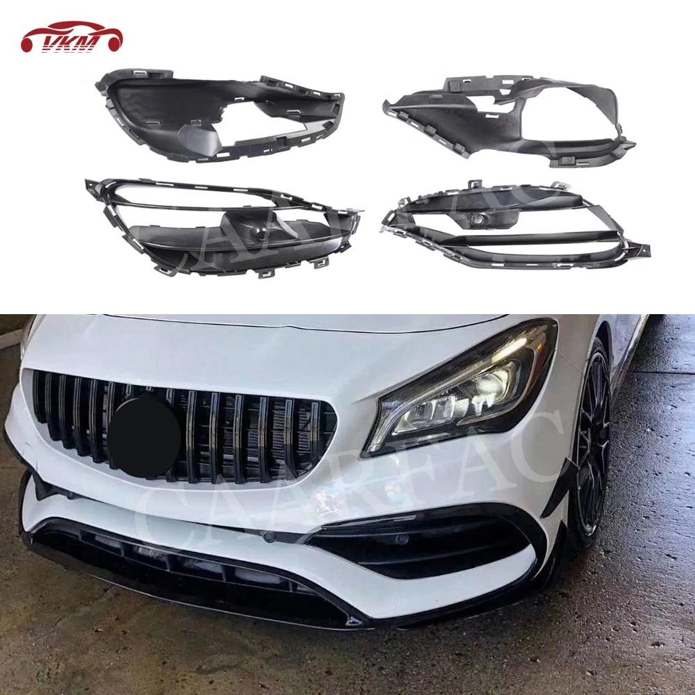 

For W117 ABS black Front Fog Lamp Air Vent Trim Grills Covers For Benz CLA Class W117 CLA200 CLA220 CLA45 AMG 2016 2017 2018