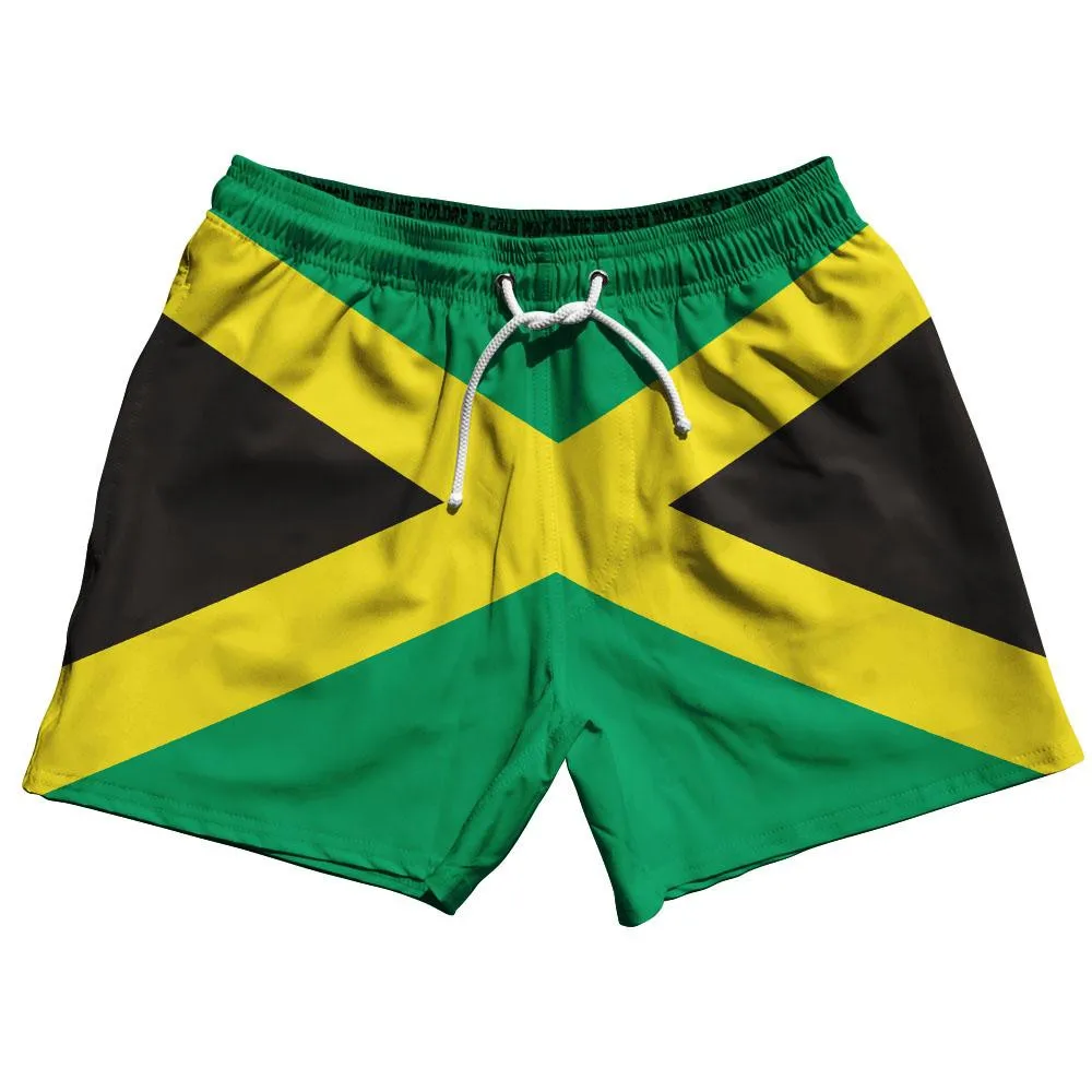 Jamaika, Brasilien, Dominikanische Republik Flaggen-Bedruckte Shorts, Schnelltrocknende Strandshorts für Männer und Frauen – Detail 5