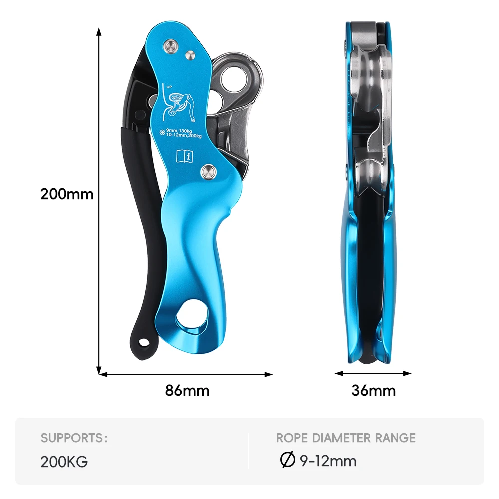 Customzied Outdoor Rock Climbing Descend Device Stop Handle-Control Abseiling Device Downhill Descender Rappelling SRT Tools