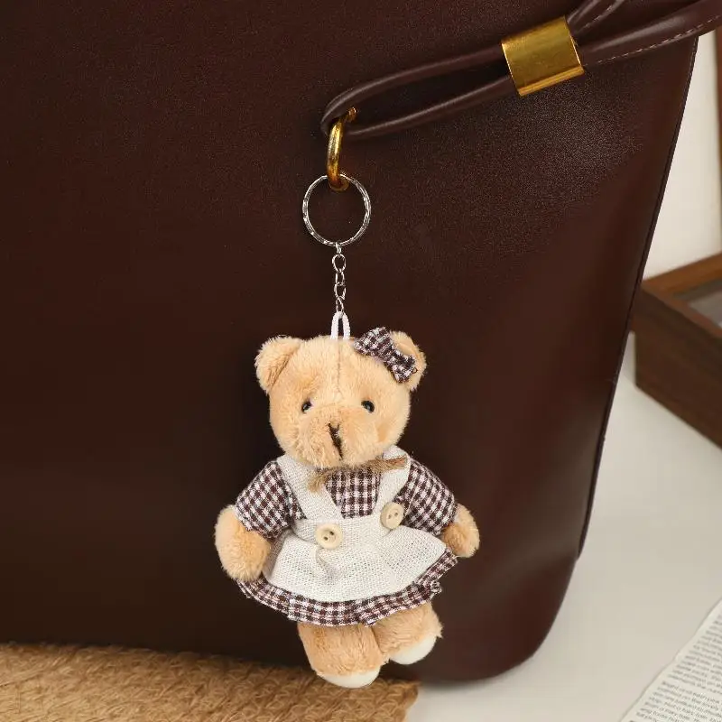 

【xxx】Cute Cartoon Wear Clothes Bear Rabbit Plush Toy Stuffed Doll Pendant Keychain Backpack Hanging Decoration Couple Gifts[S14]