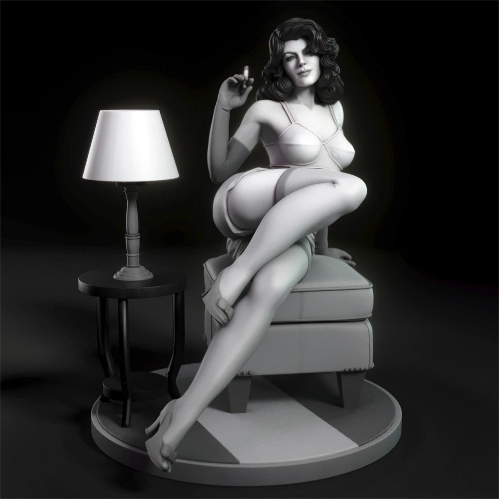

1/24 Scale Resin Figure Elegant woman sitting sideways Nsfw version Assemble Model Kit Unassembled and Unpainted 3D printing toy