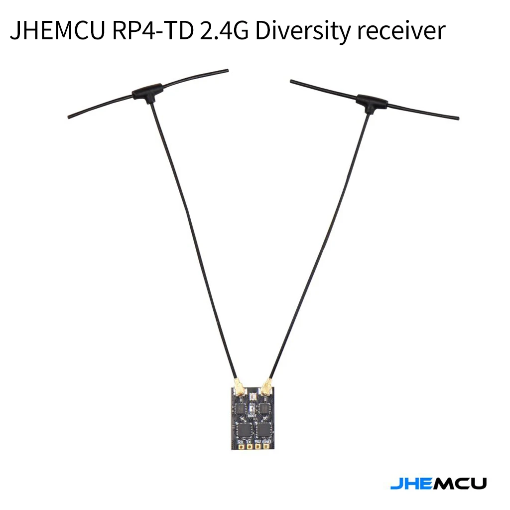 JHEMCU RP4-TD ELRS 2.4GHz True Diversity Receiver ESP32 PICO D4 DUAL SX1280 For Long Range FPV Racing Drone RX Airplane