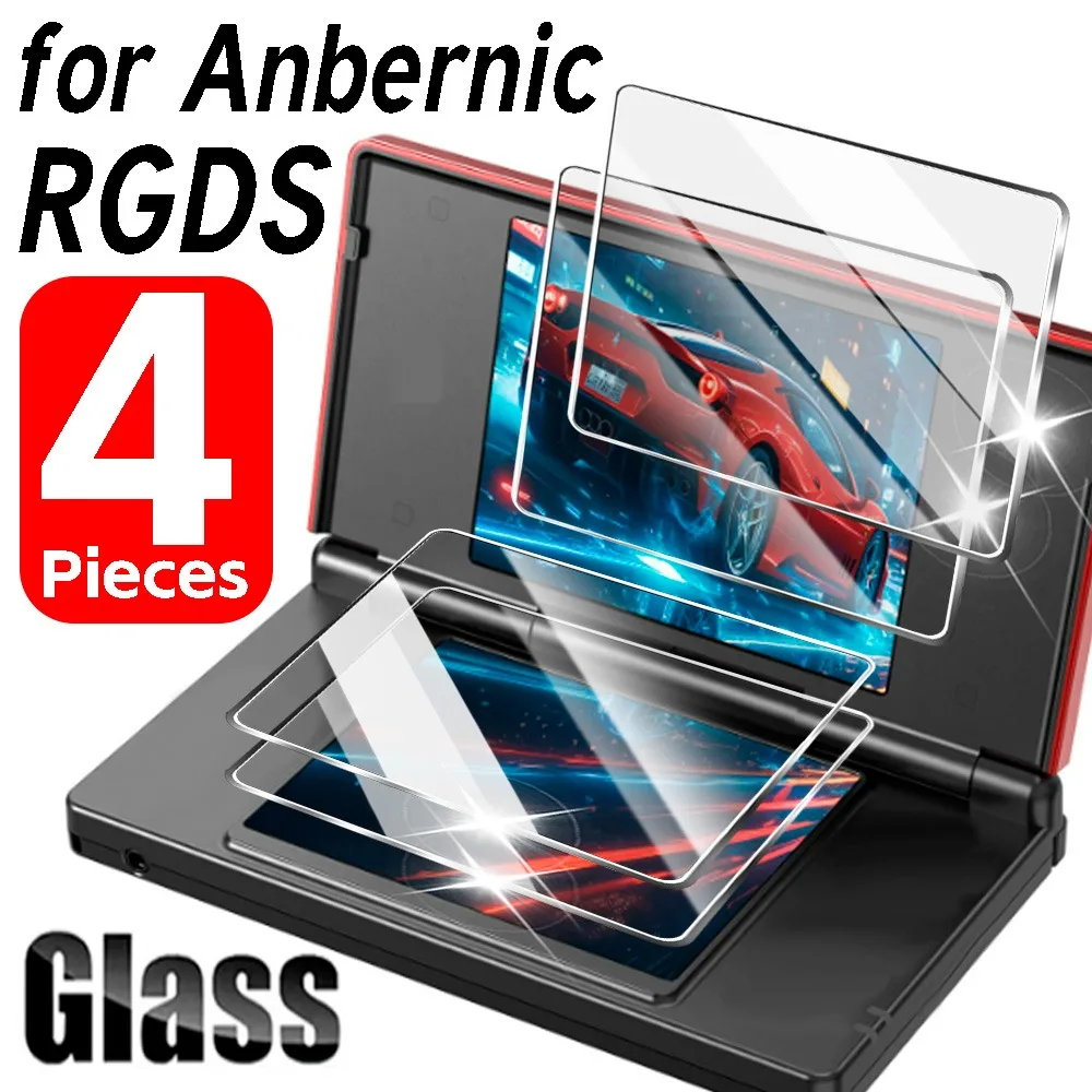 

1/2 комплекта защитных пленок для экрана игровой консоли Anbernic RGDS, устойчивых к царапинам, для RGDS Flip, двойного экрана, HD, из закаленного стекла