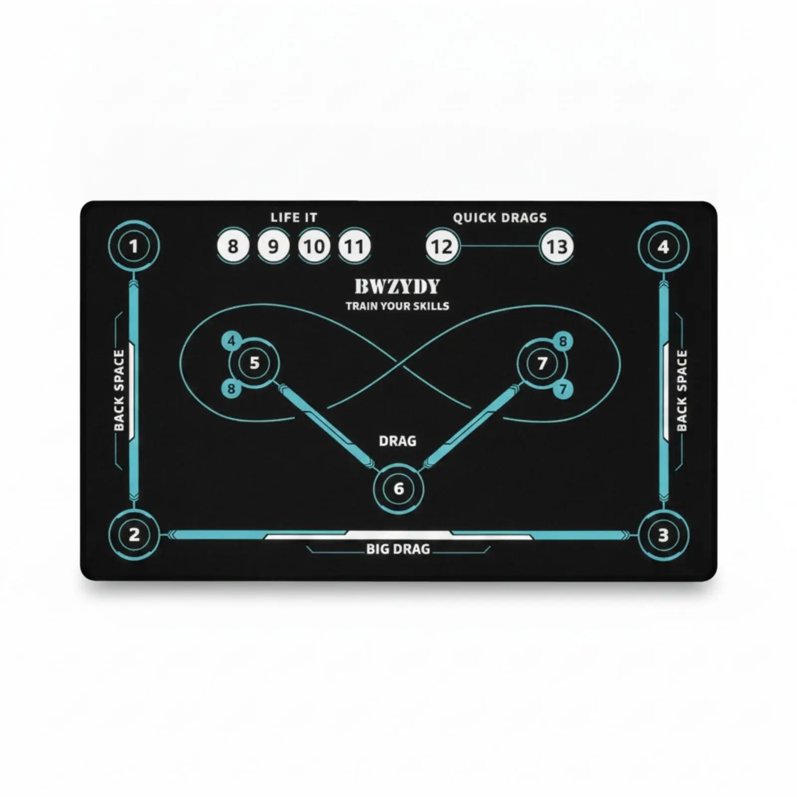 Hockey Mat with Training Graphics Low-Profile Training Mat with Guide Lines Pre-Printed for Athletes