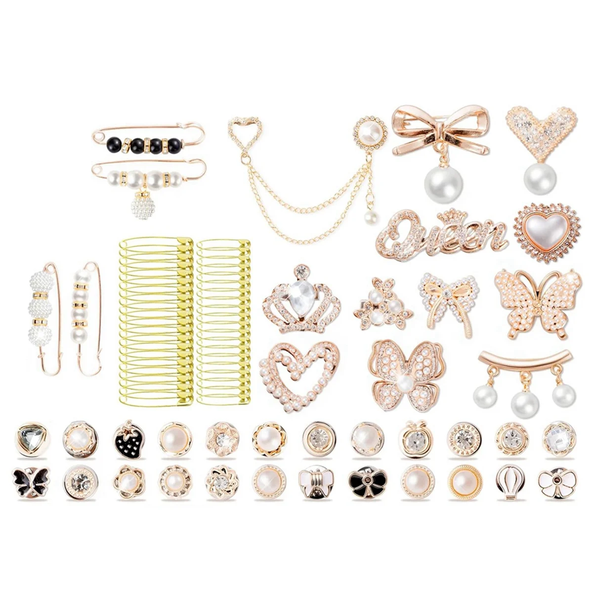

ABAB 80pcs Socks Charms Kit, Brooches and Pins for Women,Shoe Charms,Junk Charms for Socks,Shoe Charms for Sneakers, Charms