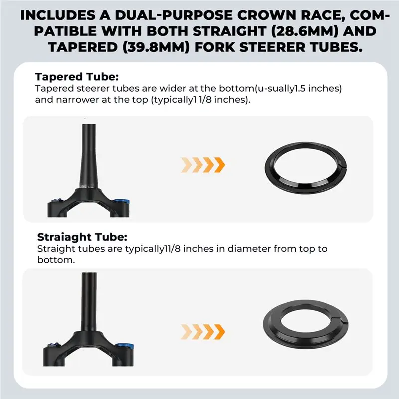 VIARON Bicycle Headset Internal Routing 52-52Mm Fits For Straight& Tapered Tubes-N37R