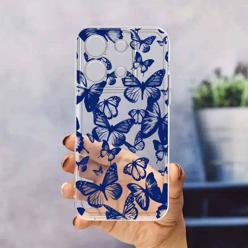 

Beautiful butterfly pattern For Xiaomi Redmi 10 11 K30 K40 K50 K60 K70 Pro Prime Plus Ultra Zoom 5G TPU Transparent Phone Case