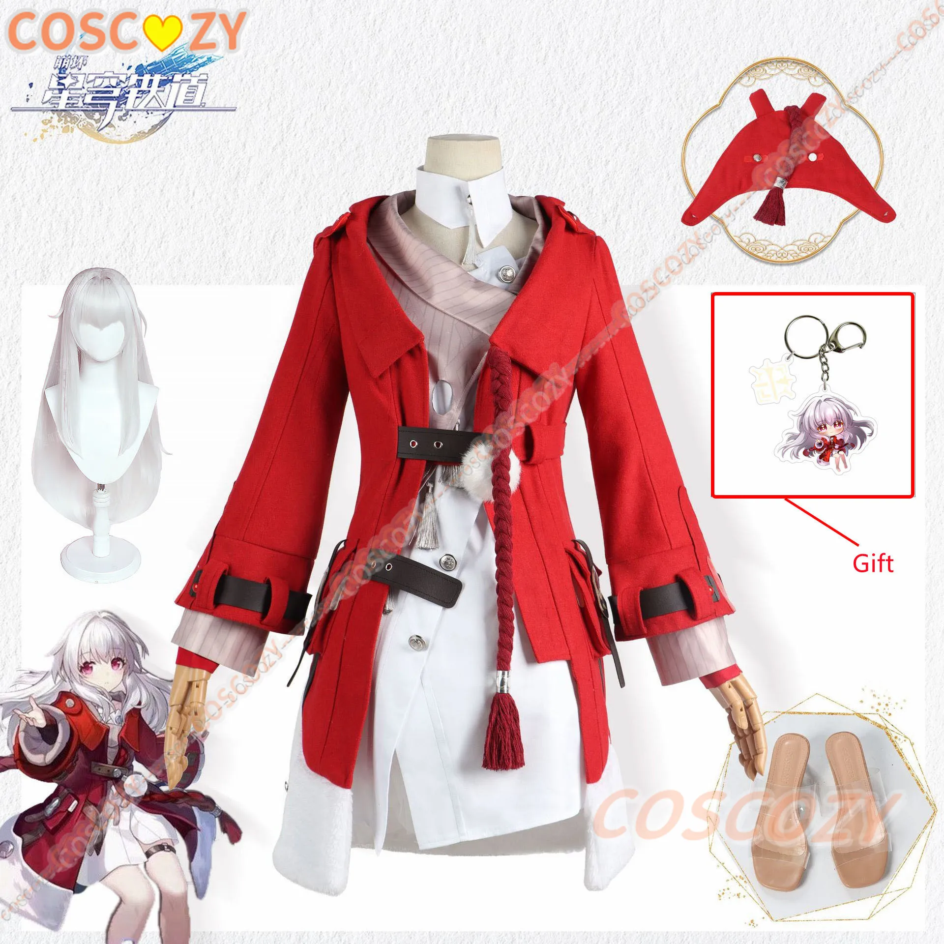 New 2023 Honkai:Star Rail Clara Cosplay Costume Lovely Red Uniform Dress Game Suit Halloween Carnival Party Outfit Women