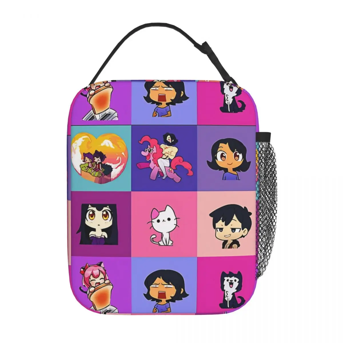 Aphmaus  Mosaik Aaron, Zane, Kawaii Chan Insulated Lunch Bags High Capacity Lunch Container Cooler Bag Lunch Box Tote Food Bag