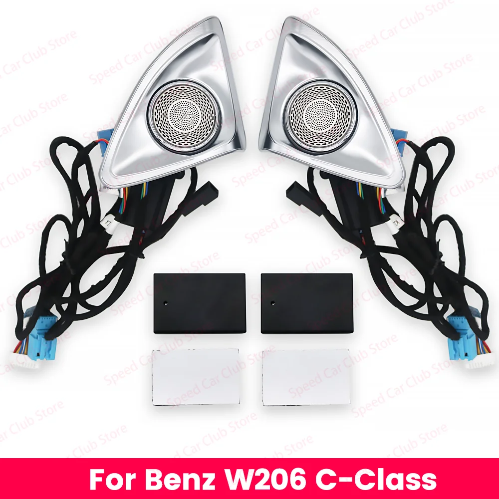 New LED Speaker For For Mercedes Benz C-Class W206 C300 2022+ Car 64 Colour 4D Rotating Tweeter Lamp Decorative Lights