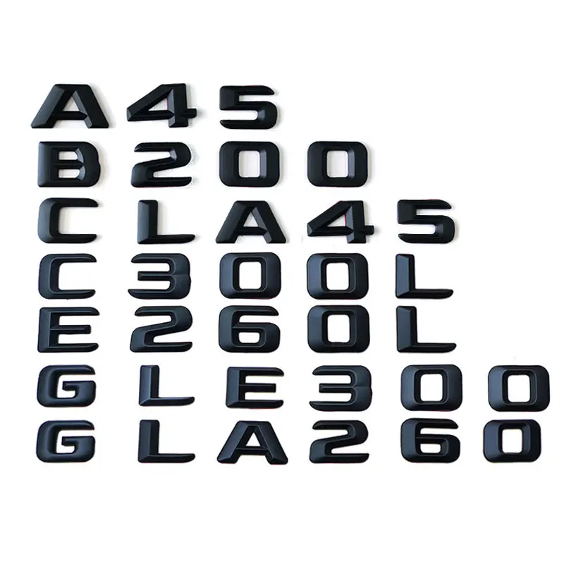 

A B CL EL GLE GLA CLA S letter series car sticker for Mercedes Benz GLE350 E320L B200 modified accessories trunk rear decorative