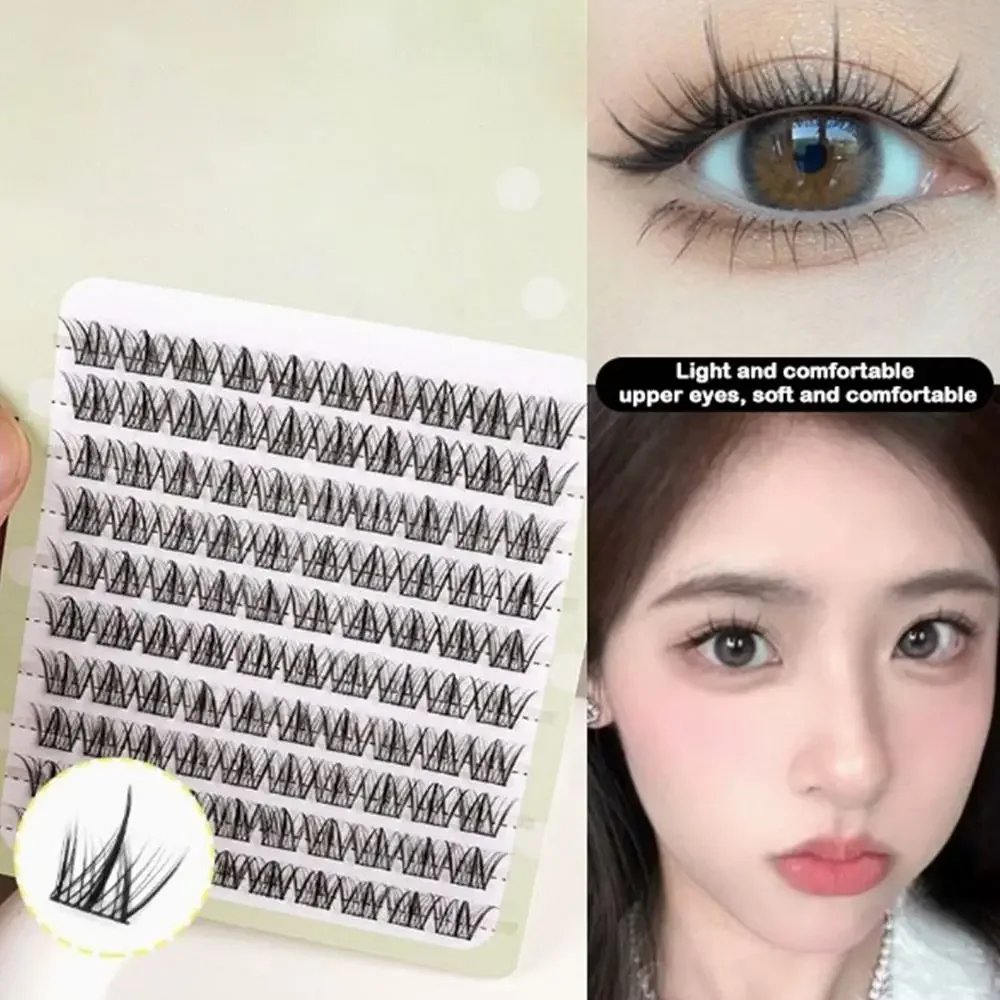 Novo diy cílios postiços raposa fofo preto natural mangá cílios 10 linhas grandes rolos cozidos no vapor cílios