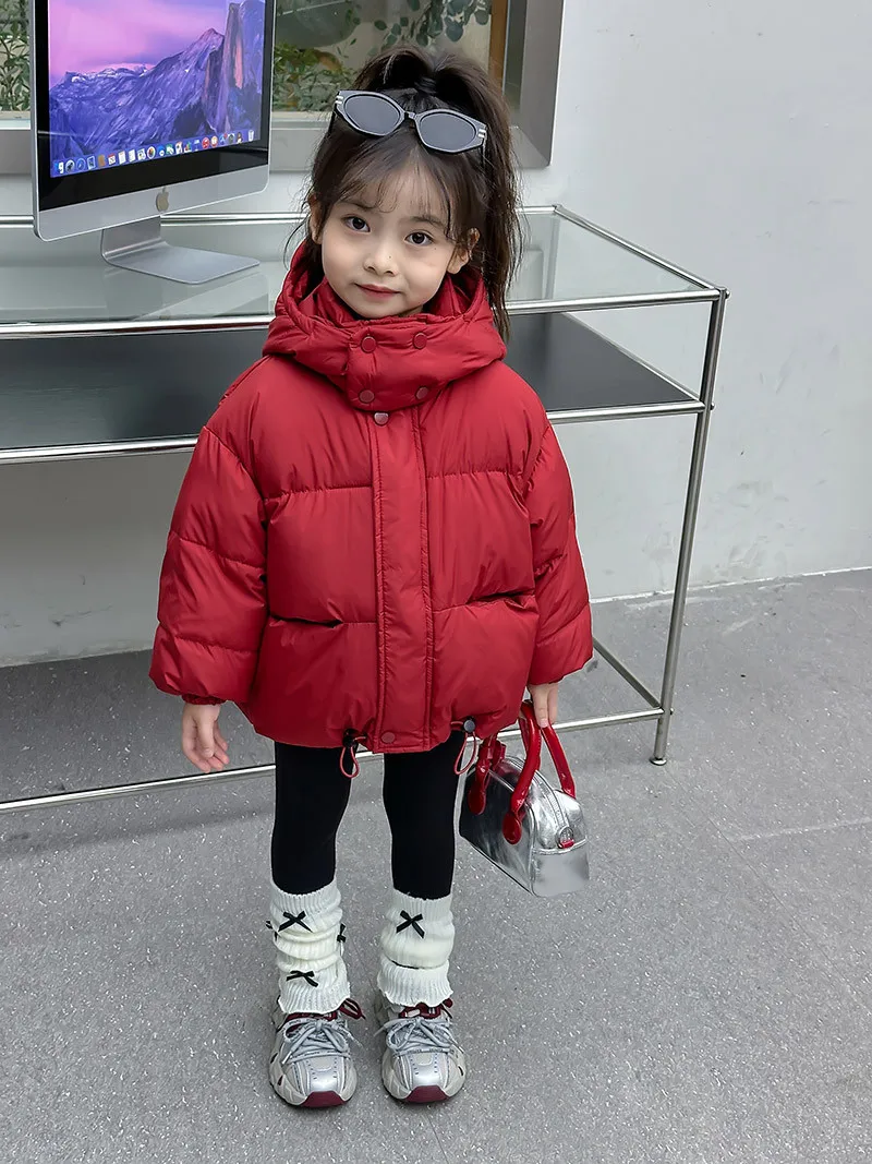 سترة مبطنة بالقطن للأطفال للأولاد والبنات ملابس سميكة للأطفال سترة دافئة على الطراز الأجنبي ملابس الخبز الأحمر للشتاء #3