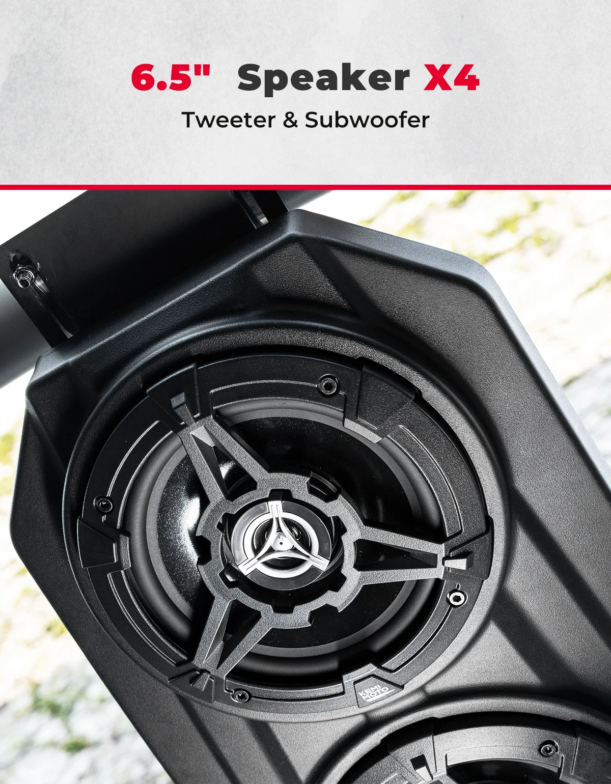 UTV Bluetooth Sound System 6.5 Inch Speakers Fits 1.625-1.9
