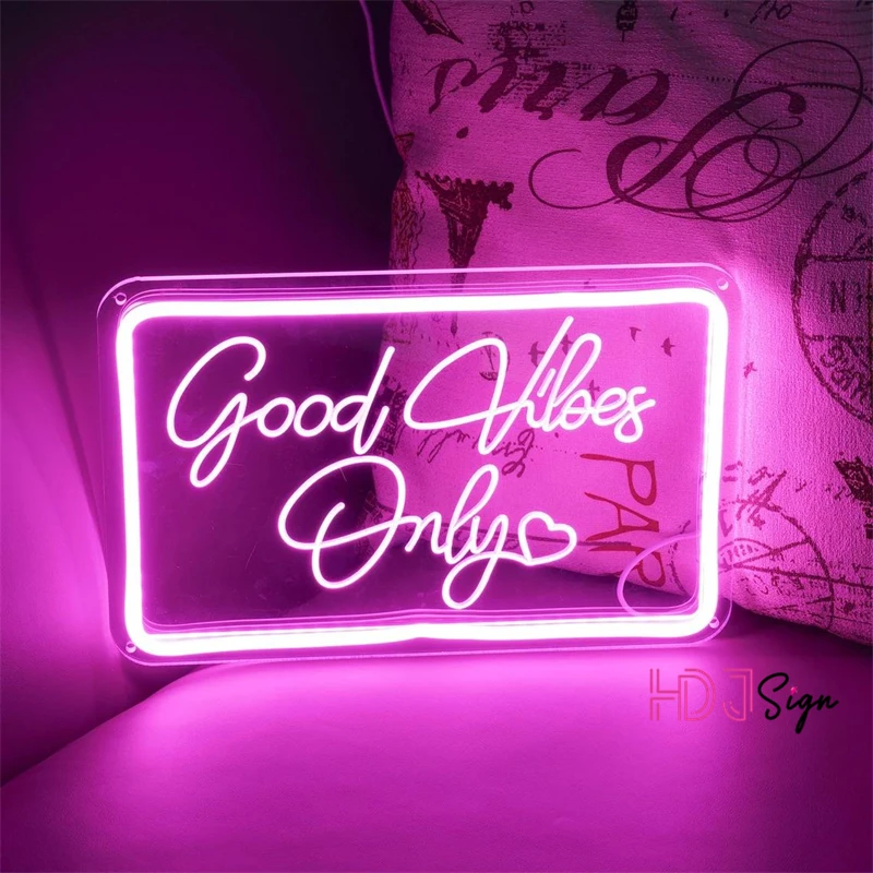 Good Vibes Only Neon Lights Crave Custom Neon Sign Led Light Korean Room Decor Bedroom Indoor Home Decor Birthday Gift Neon Lamp