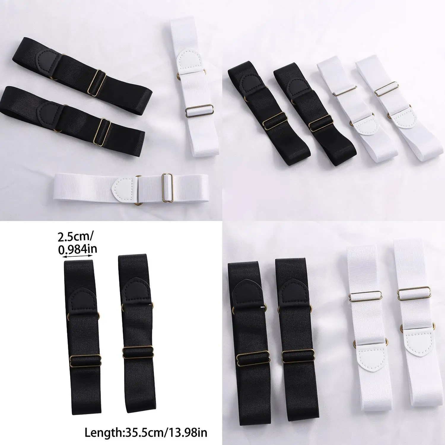 Elastic Armband เสื้อผู้ถือผู้หญิงผู้ชายแฟชั่นปรับแขน Cuffs สําหรับงานแต่งงานเสื้อผ้าอุปกรณ์เสริม 1 คู่