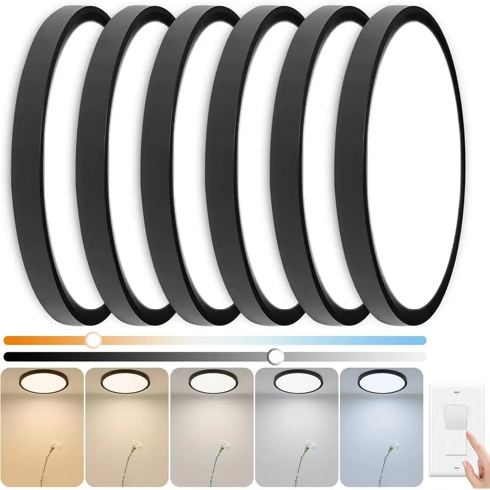 

12-Inch 24W Dimmable LED Ceiling Light with 5 CCT Options, Suitable for Living Room, Bedroom, Laundry, Hallway, and Kitchen
