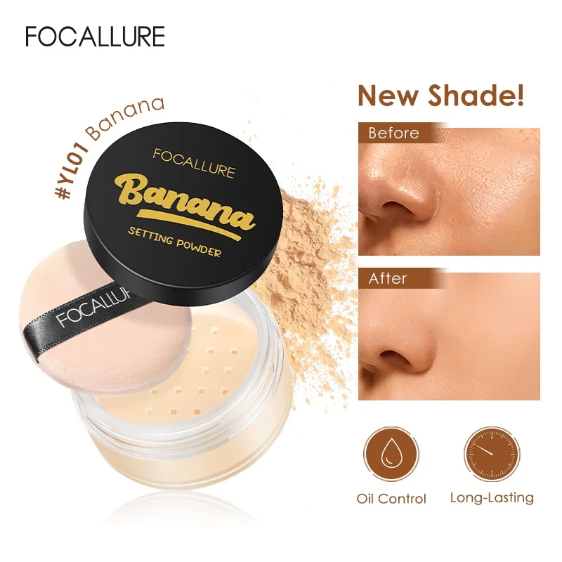 Focallure 페이스 루즈 파우더, 초경량 퍼펙트 피니싱 메이크업 파우더, 방수 반투명 세팅 파우더, 3 색 화장품