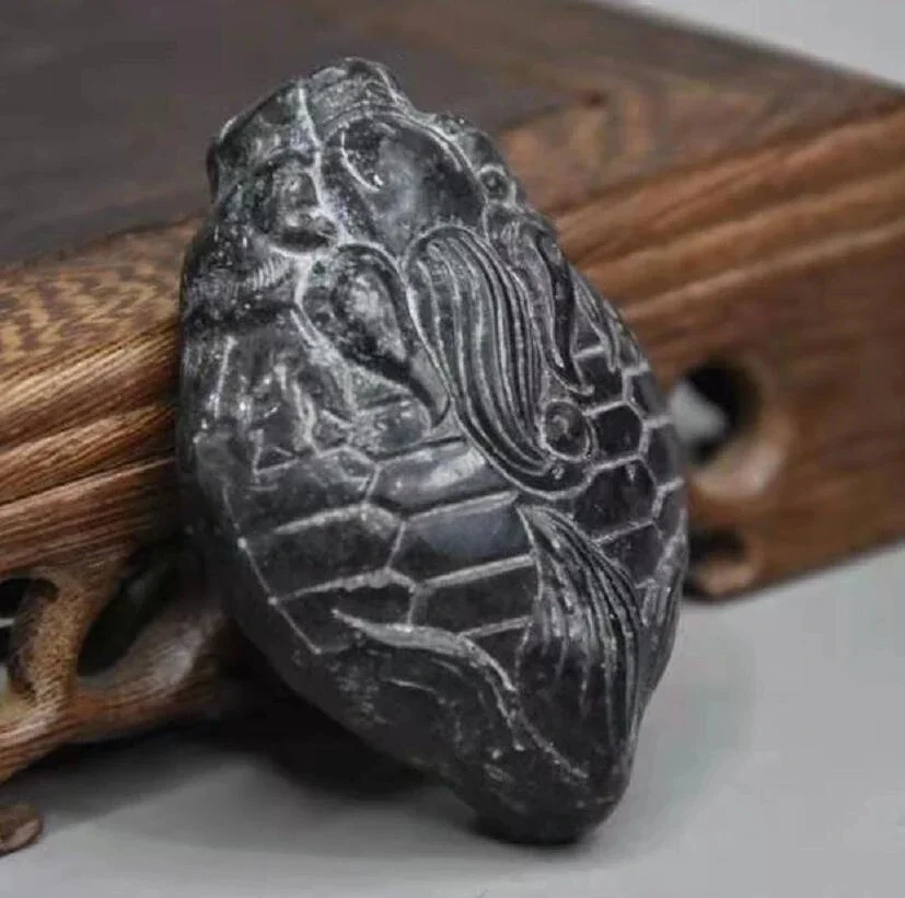 Hongshan culture archaize black iron meteorite mythical wild animal statue