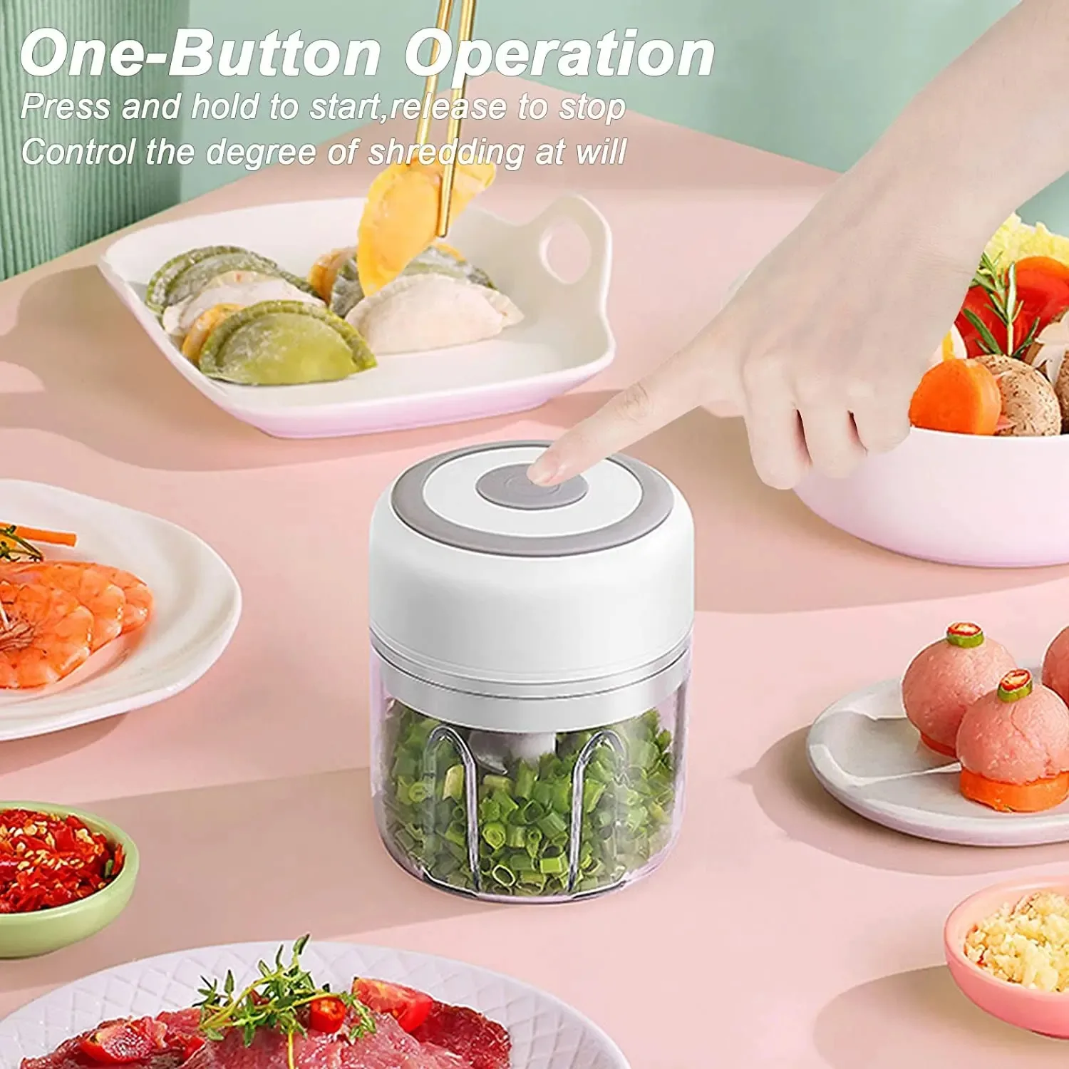 100ml Crusher Chopper USB Fast Charging Vegetable Crushing Powerful Garlic Masher Speedy Electric Food Chopper Garlic Crusher