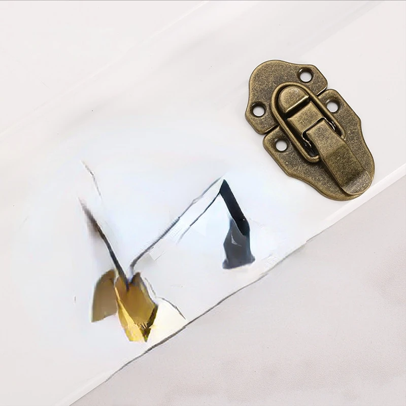 4pcs Luggage Buckle Iron Box Buckle Wooden Box Gift Packing Box Shackle Duck Mouth Buckle Gold Buckle Silver Lock Buckle