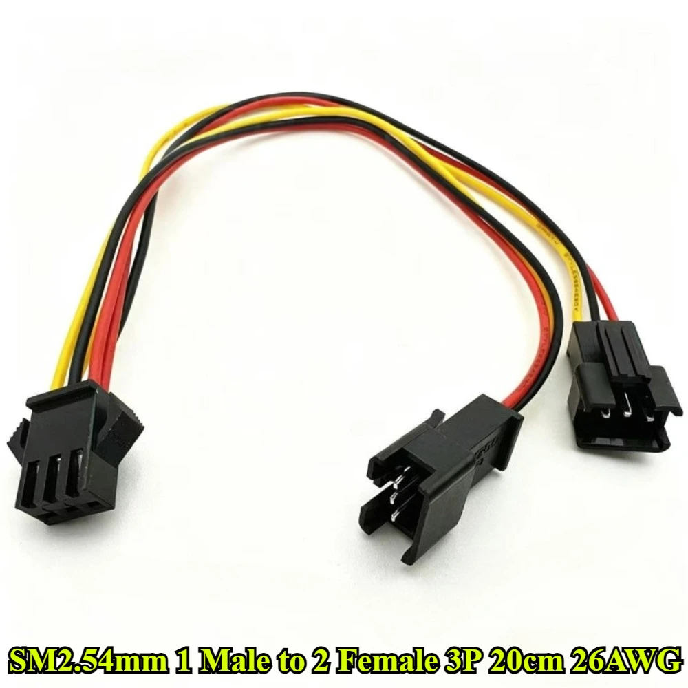 5/10Pcs/lot SM2.54mm 1 Male head to 2 Female head 2P/3P/4P Terminal Wire Length 20cm 26AWG Electronic Wire Connector