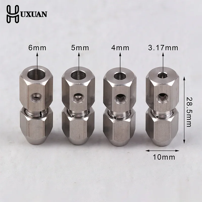 1Set Flexible Coupling Stainless Steel Flex Collet Coupler 3.17/4/5/6MM For Model Electric Boat Parts