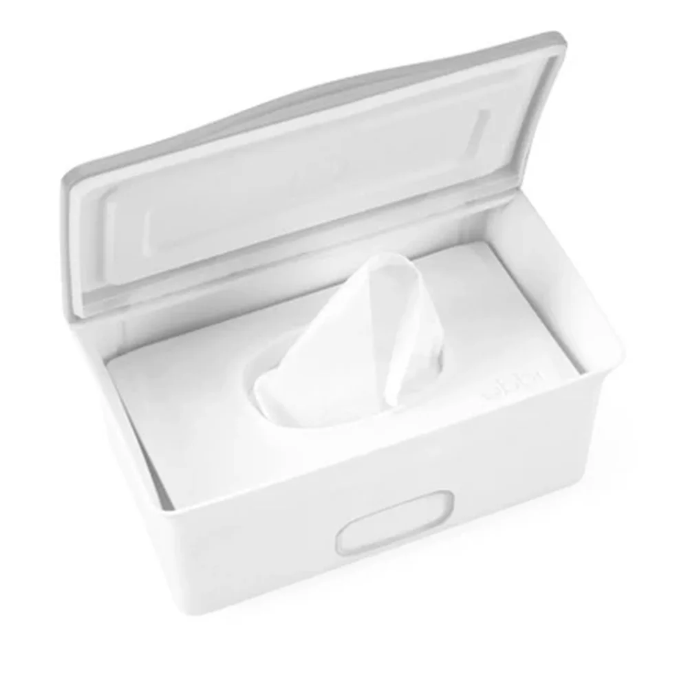 Gray Wipes Dispenser with Weighted Plate Rubber Seal Fresh Baby Wipes Compatible with Diaper Caddies Clear Window Monitor Wipe