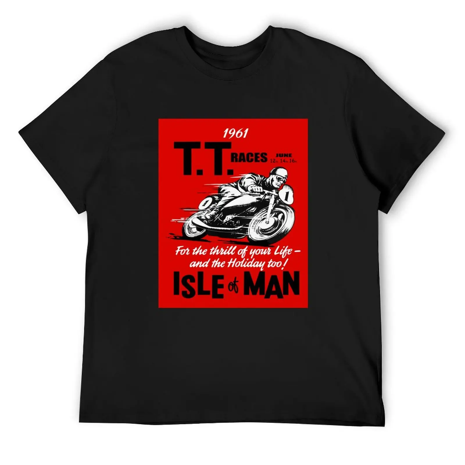 

Isle of man TT 1961 T-Shirt hippie clothes Short sleeve tee cotton graphic tees mens white t shirts