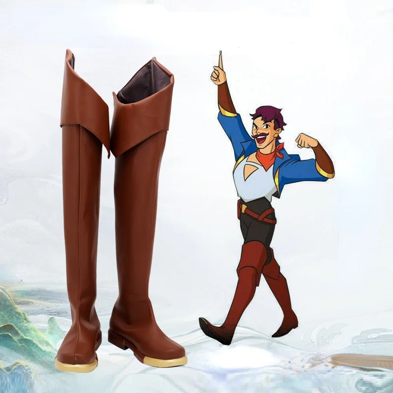 

Anime She-Ra: Princess of Power Sea Hawk Pirate Captain Shoes Cosplay Knee-high Boots Halloween Costumes Accessories Custom Made