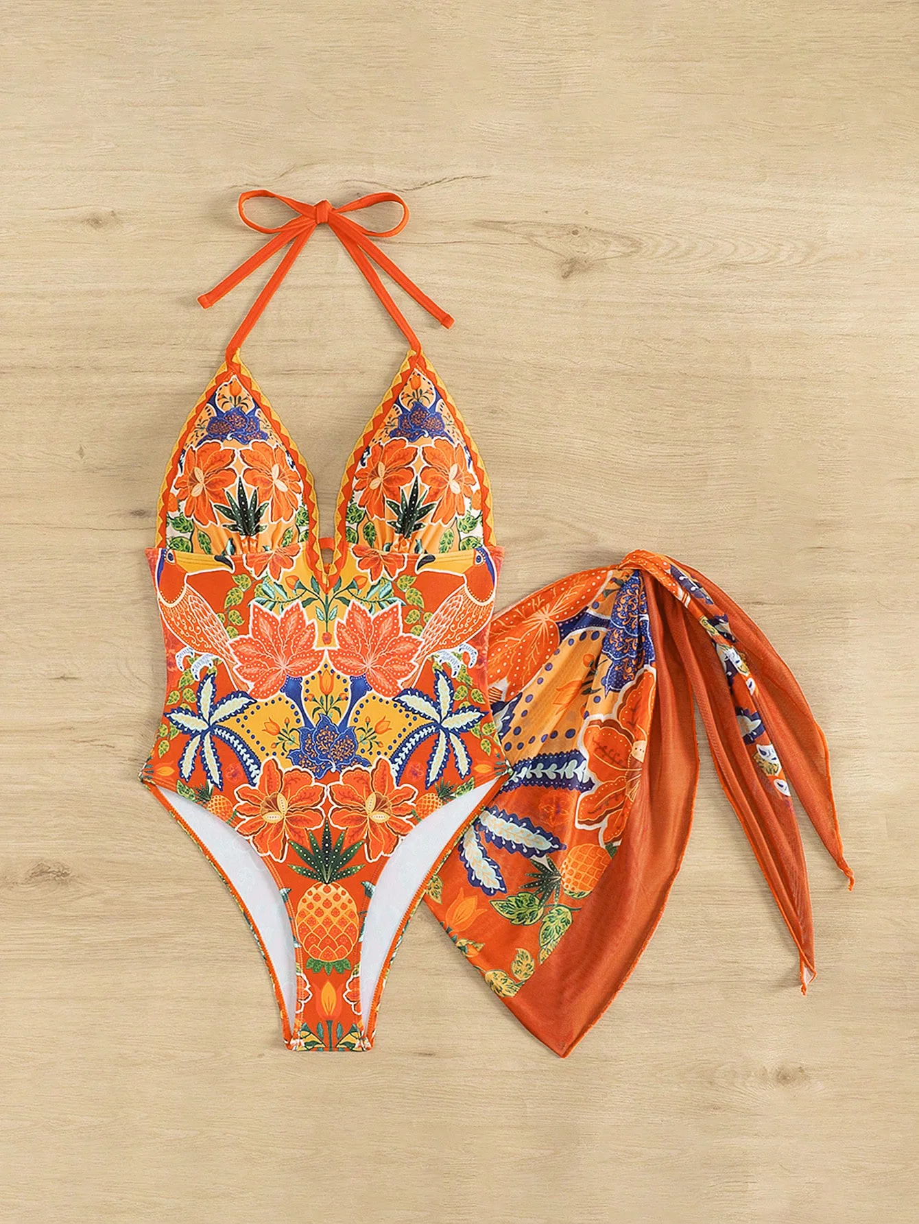 ワンピース水着 レディース 2026 新作 プリント スリング プッシュアップ ボディスーツ セクシー水着 カバーアップ モノキニ 夏 ビーチ 水着 女性用