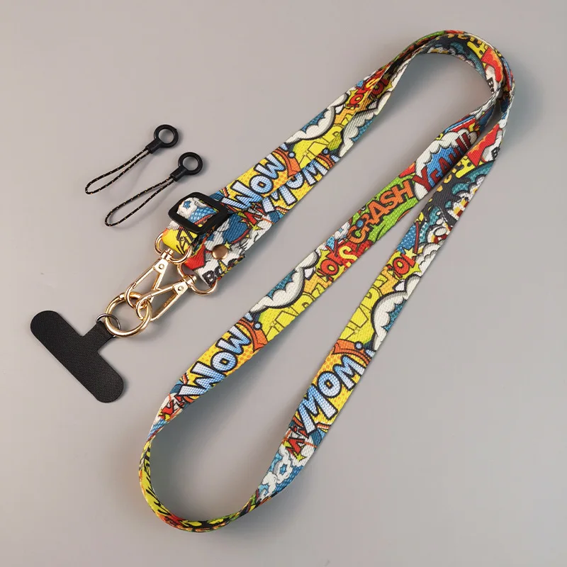 Mobile Phone Lanyard Long Cross-body Shoulder Strap Hanging Chain Retro Totem Pattern Pendant Adjustable Mobile Phone Lanyard