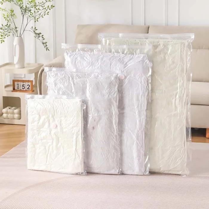 1-5pcs Thickened Vacuum Compression Bag,Transparent Quilt Vacuum Bags, Storage Bags, Household Clothing Storage and Sorting Bag