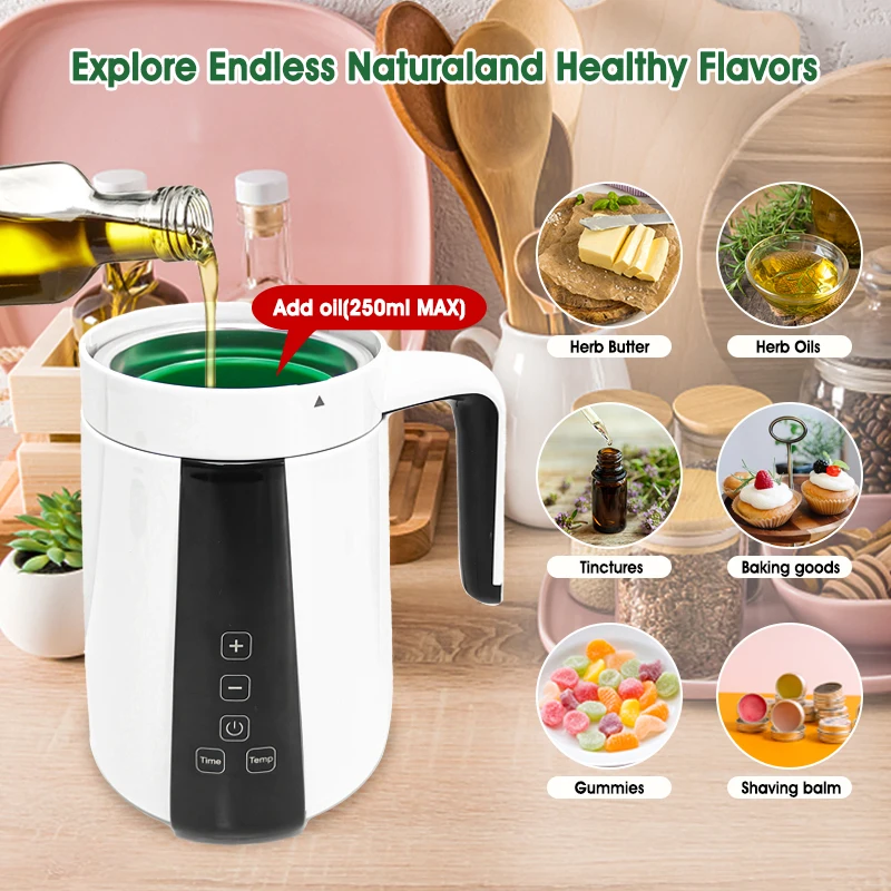 Food Processor Portable Decarboxylation Infuser Machine Decarb Herbs Plants Spices  with Adjustable Time Temperature Mode