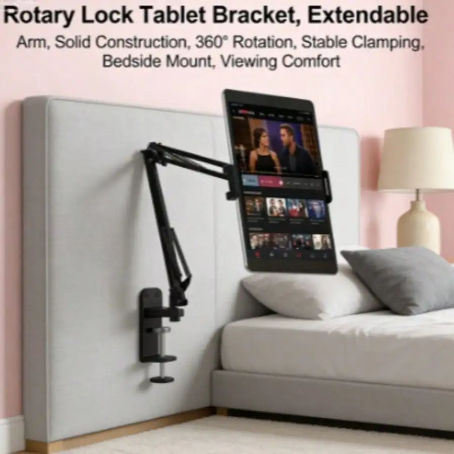 

Twist & Lock Tablet Grip - Hands-Free Mobile Device Holder With 30-Inch Extendable Arm, Universal Clip For Phones, Tablets & E-Readers, Adjustable & Portabl