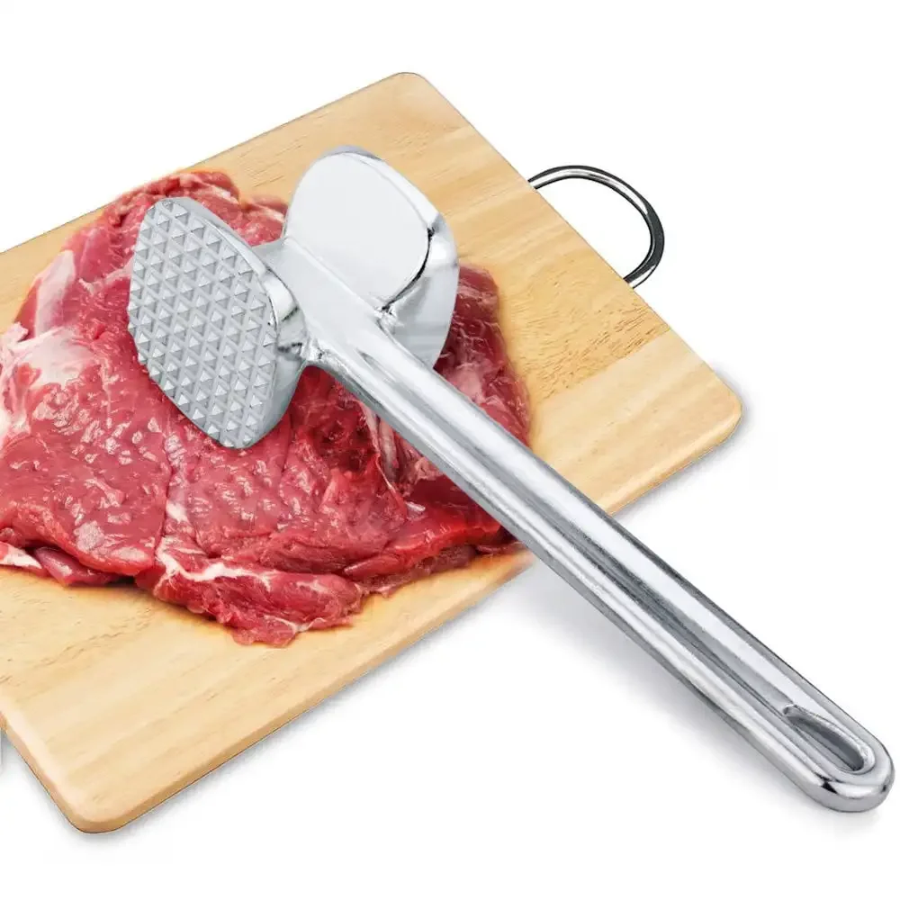 Chicken Porks Mallet Meat Hammer Beefs Steak Sides 19.5cm Two Beef Aluminum Kitchen，Dining & Bar Silver