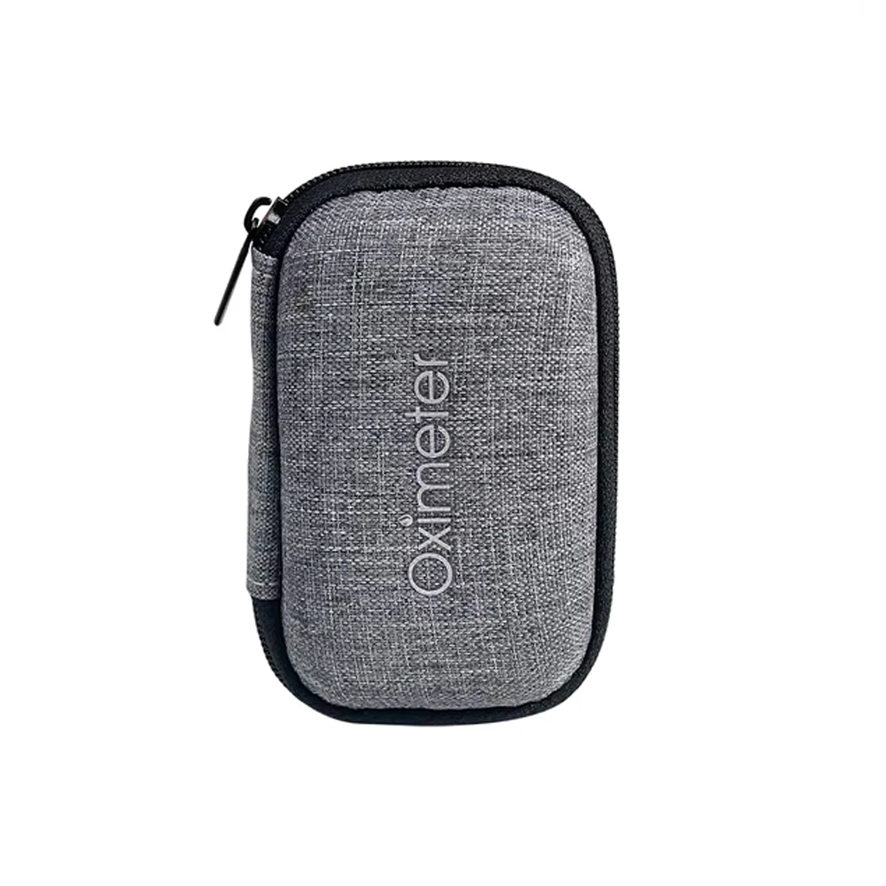 1Pc Oximeter Storage Bag for Finger Pulse Oximeter Reasonable Design Strong Space Protective Cover Zipper Hard Bracket Bag
