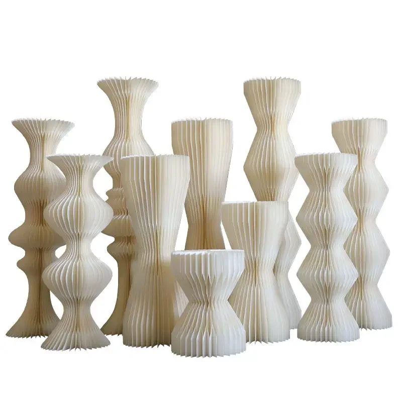 Wedding Origami Cylinder Dessert Table Folding Roman Column Road Guide Window Decoration Party Stage Arrangement Ornament