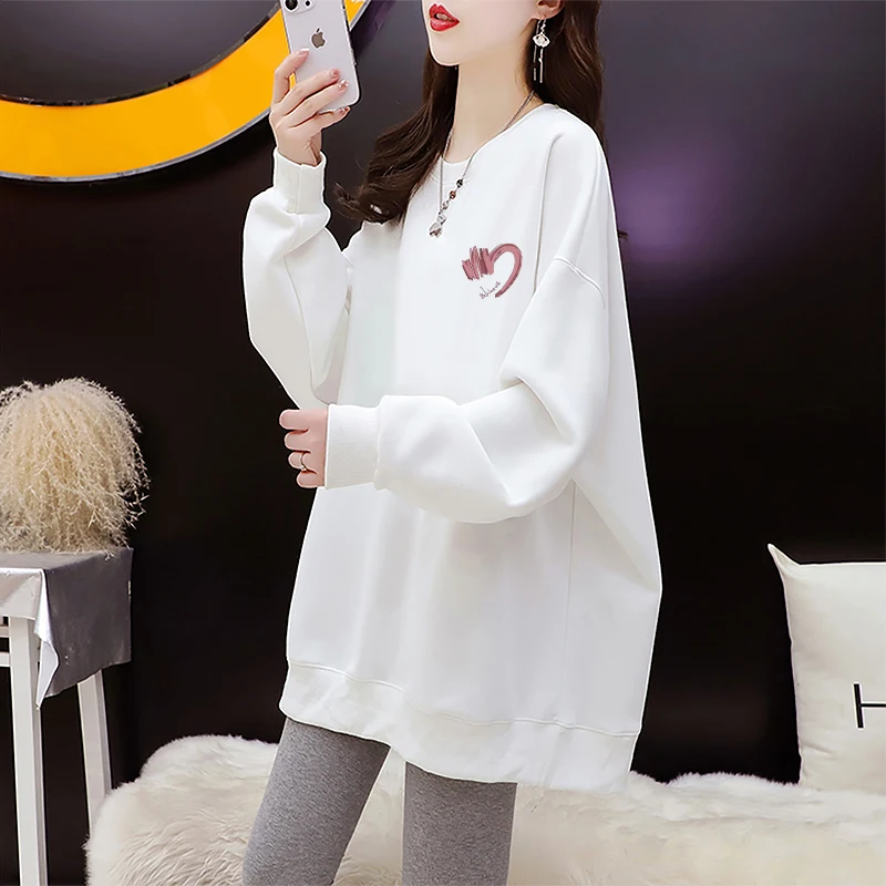 

2024 Spring and Autumn New Round Neck Loose Bottom Korean Edition Casual Fashion Pullover Versatile Thin Women's Coat