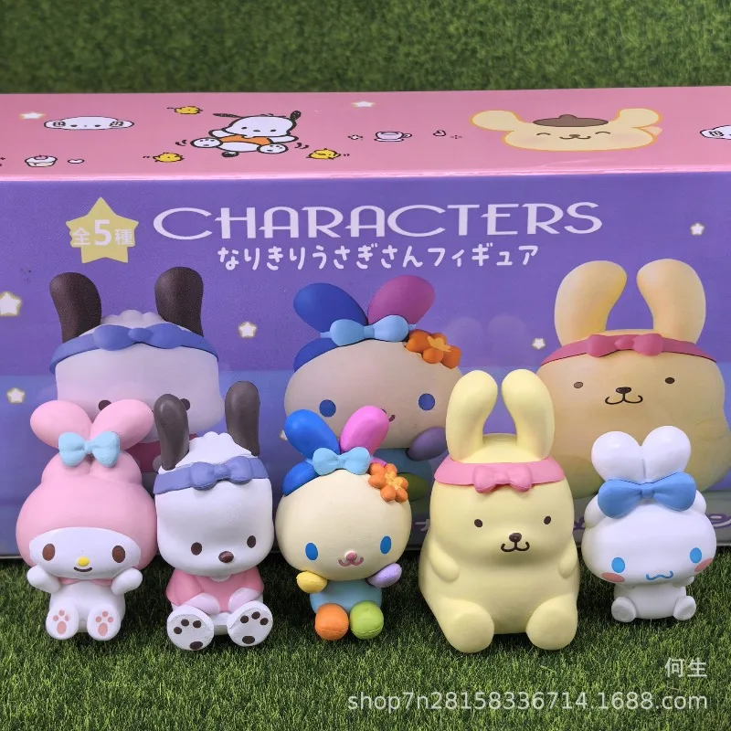 Sanrio Characters Blind Box Toys Kawaii Cartoon Figure Melody Pochacco Pom Pom Purin Doll Model Toys Collect Ornaments